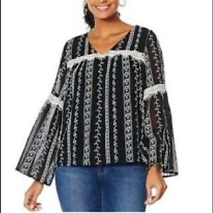 NWOT Curations lace chiffon blouse